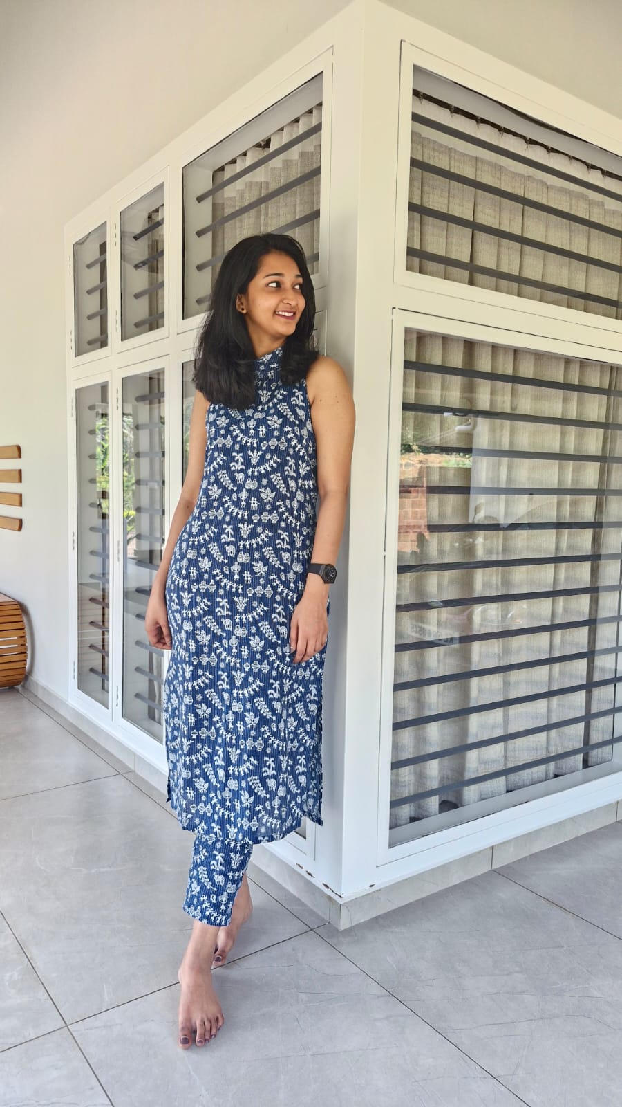 Deep Blue Kurti Cord Set