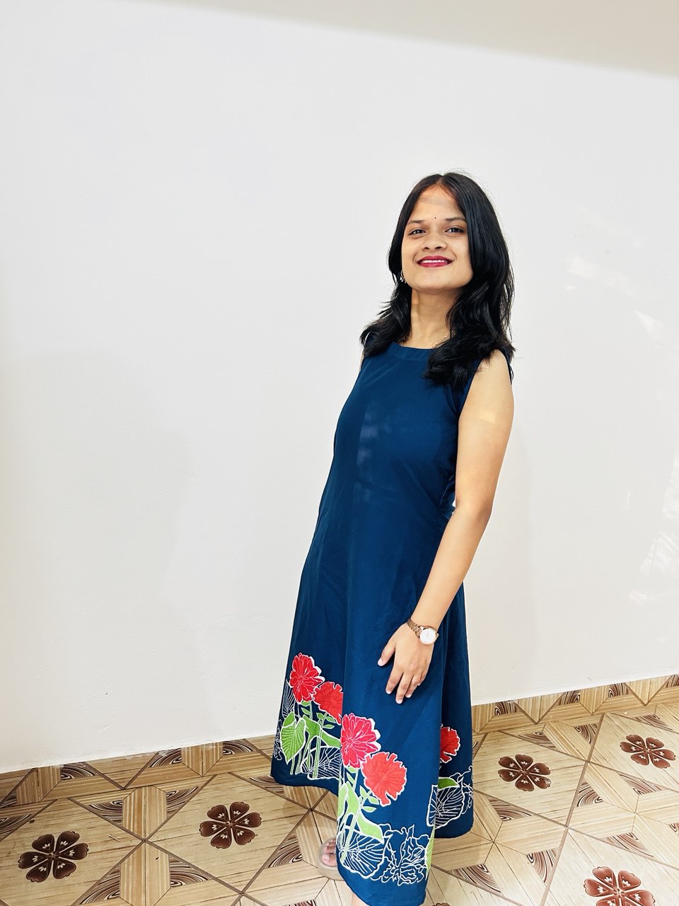 Deep Navy Midi Dress