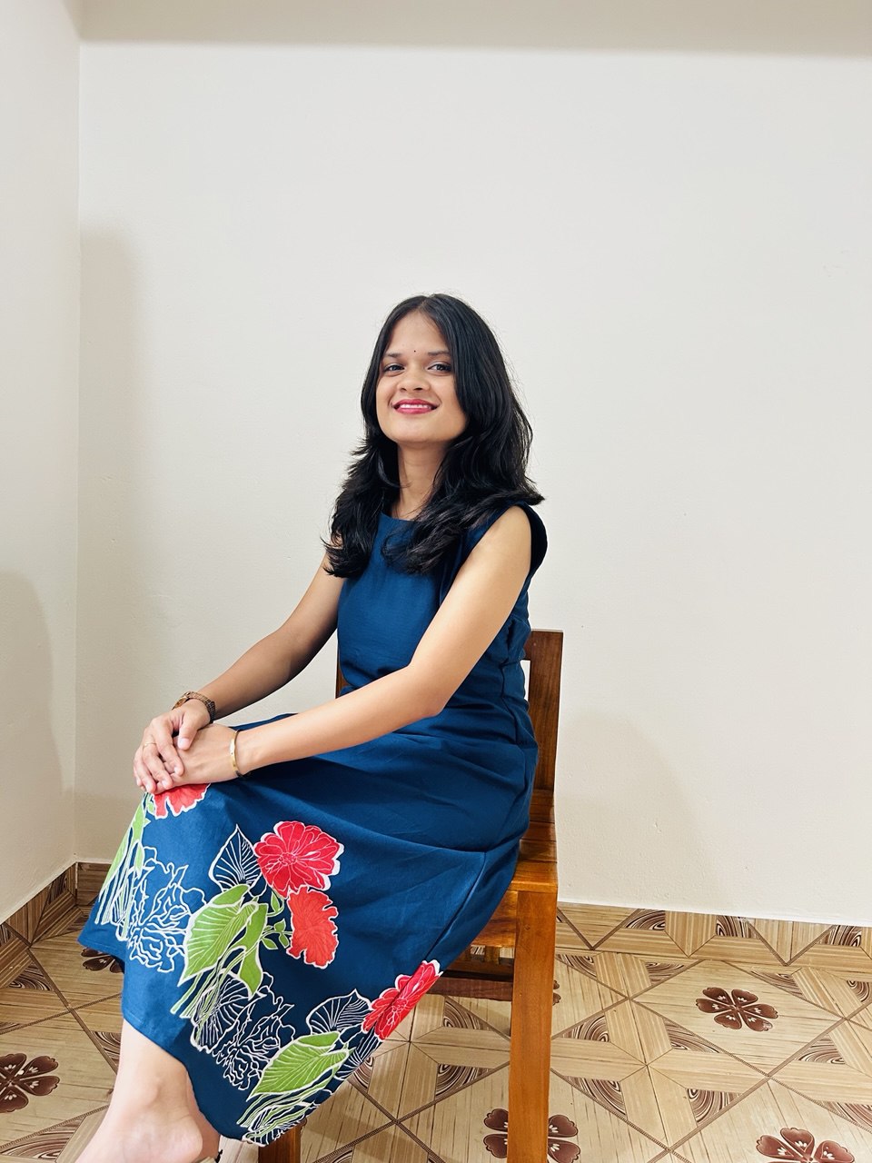 Deep Navy Midi Dress