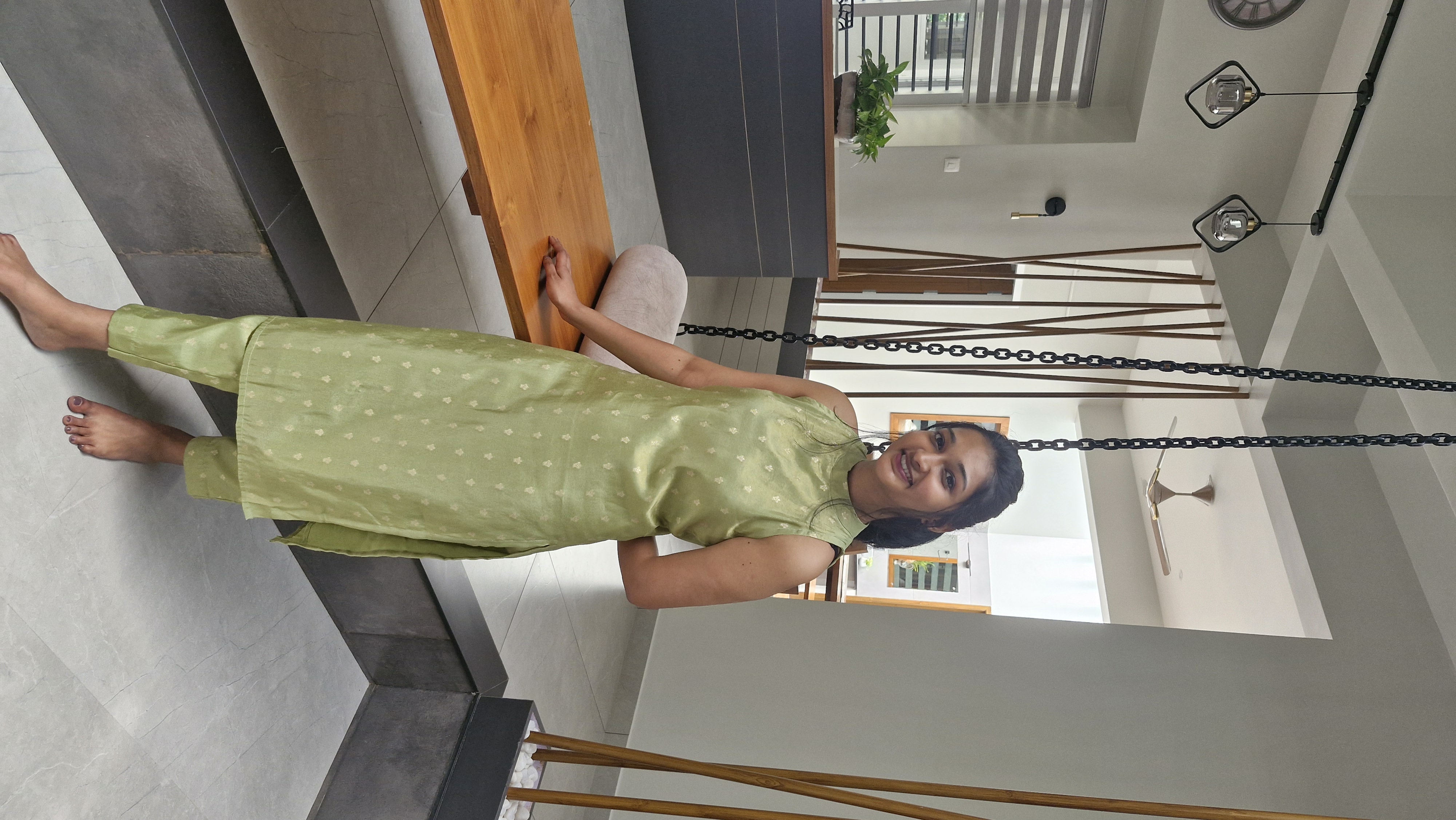 Olive Green Shade Kurti Co-Ord Set